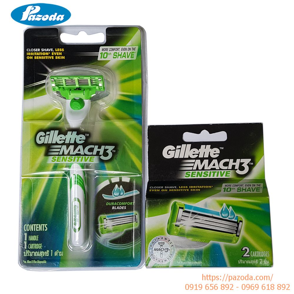 Bộ dao cạo râu Gillette mach3 sensitive