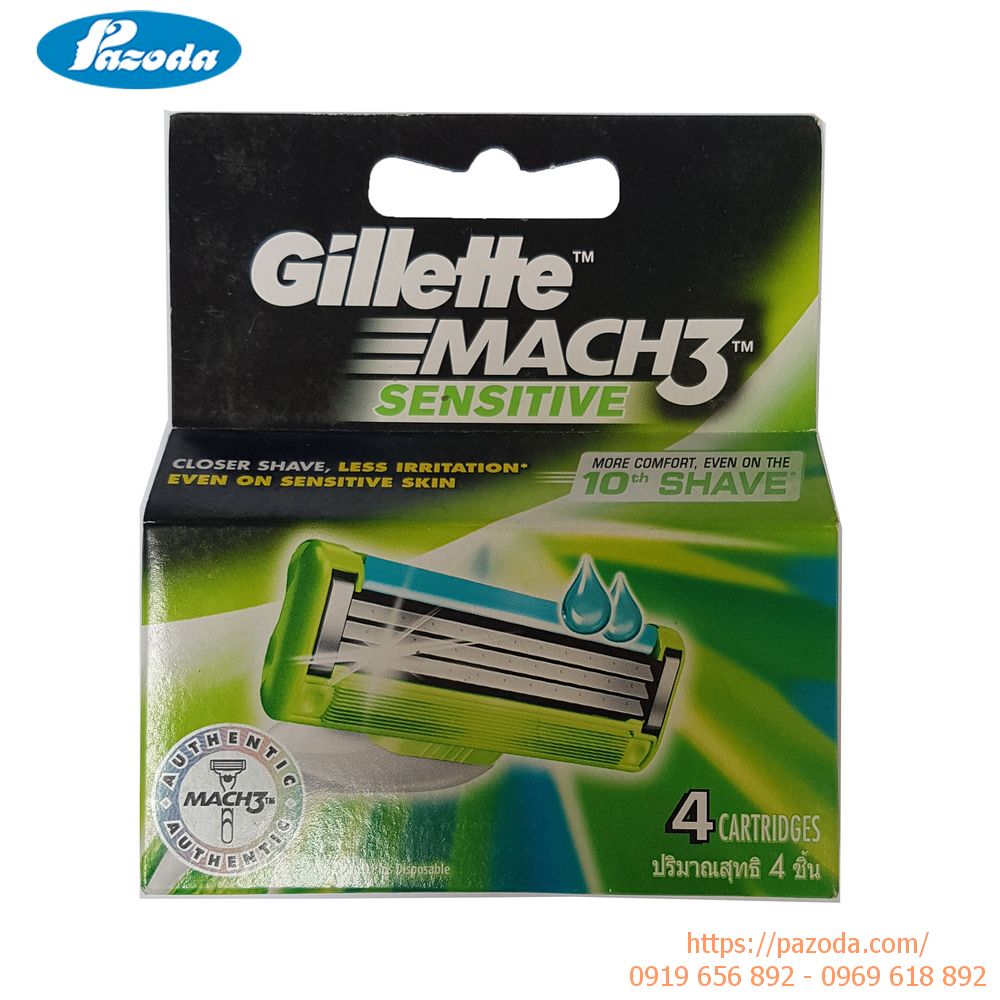 Hộp 4 lưỡi dao cạo râu Gillette Mach3