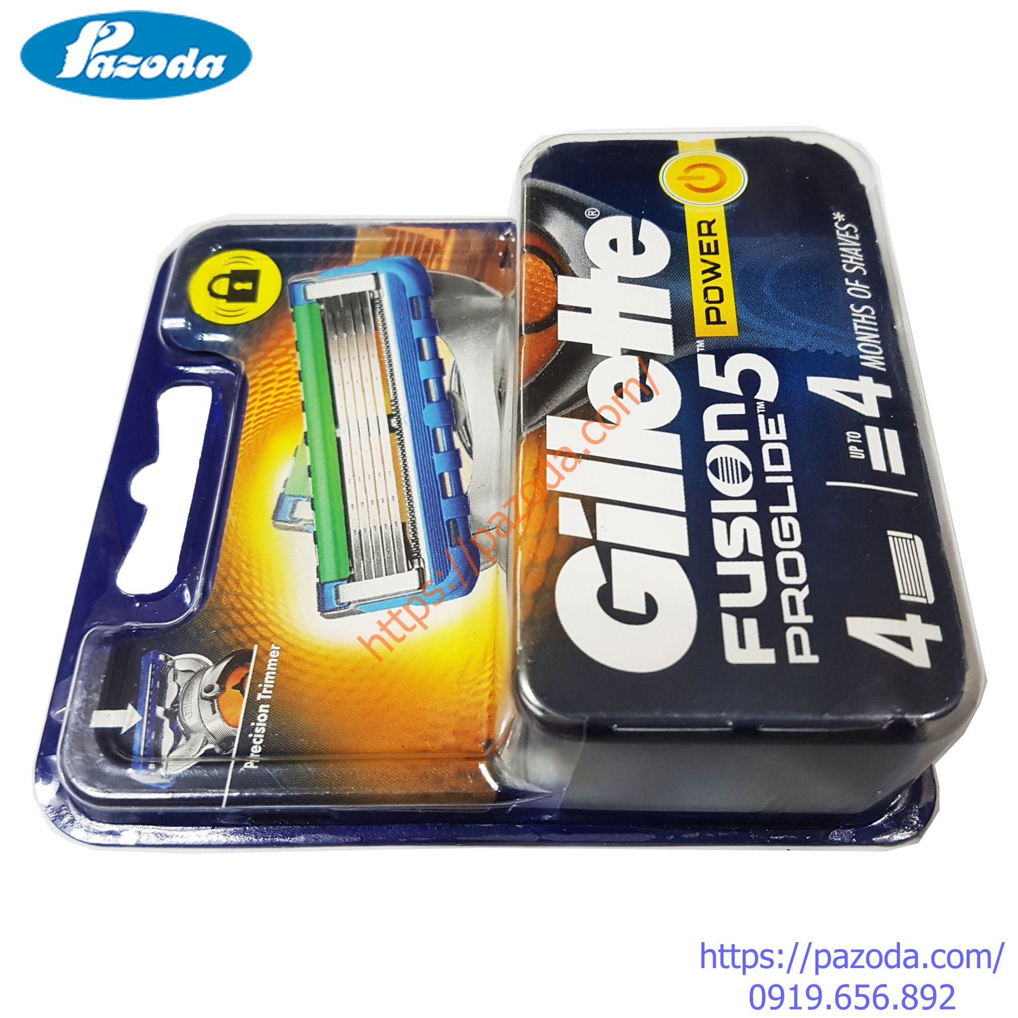 Hộp 4 lưỡi dao cạo râu Gillette Fusion Proglide Power