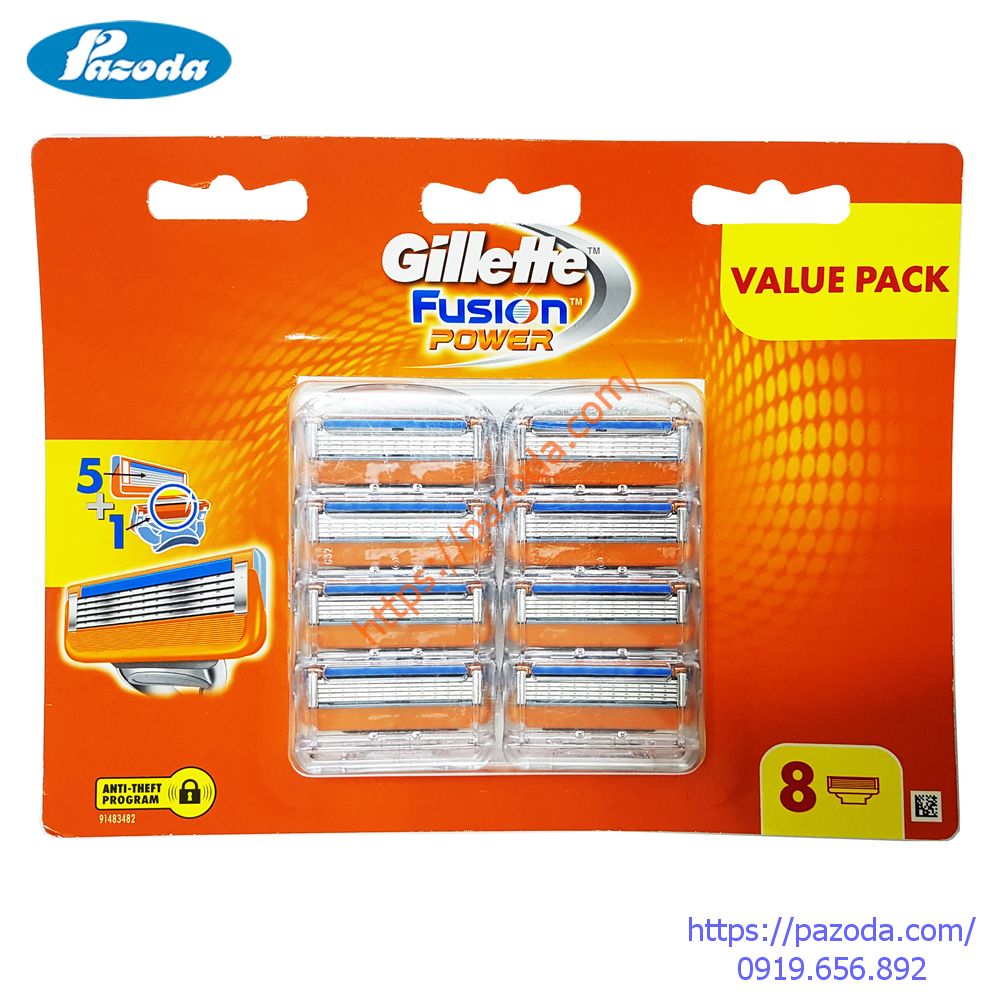 Hộp 8 lưỡi dao cạo râu Gillette Fusion Power