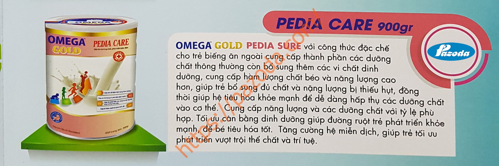 Sữa bột OMEGA GOLD Pedia Care 900g