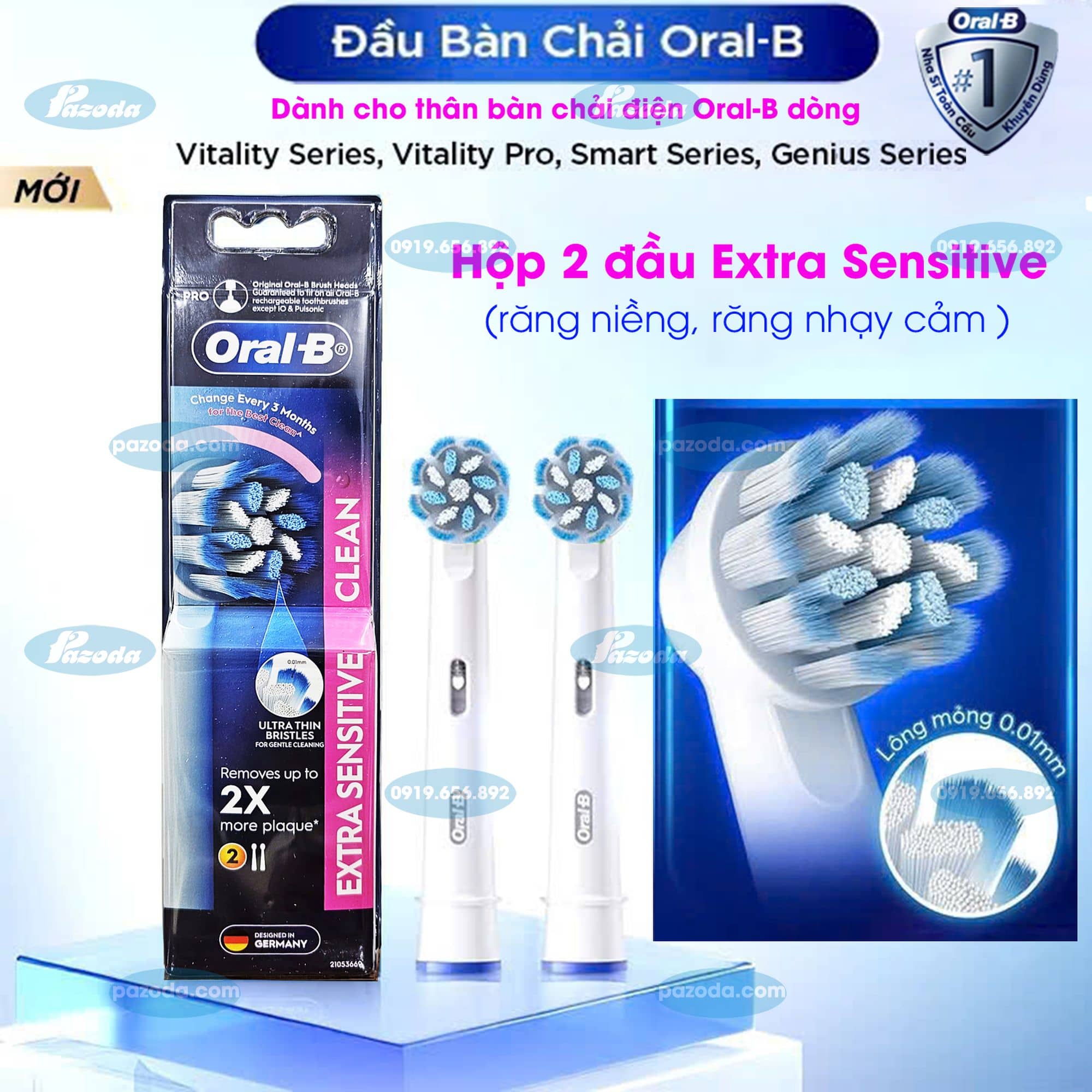 Hop 2 dau Oral-B Extra Sensitive Clean-pazoda