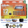 Hộp 12 lưỡi dao cạo râu Gillette Fusion5 Power (đầu cạo 5+1)